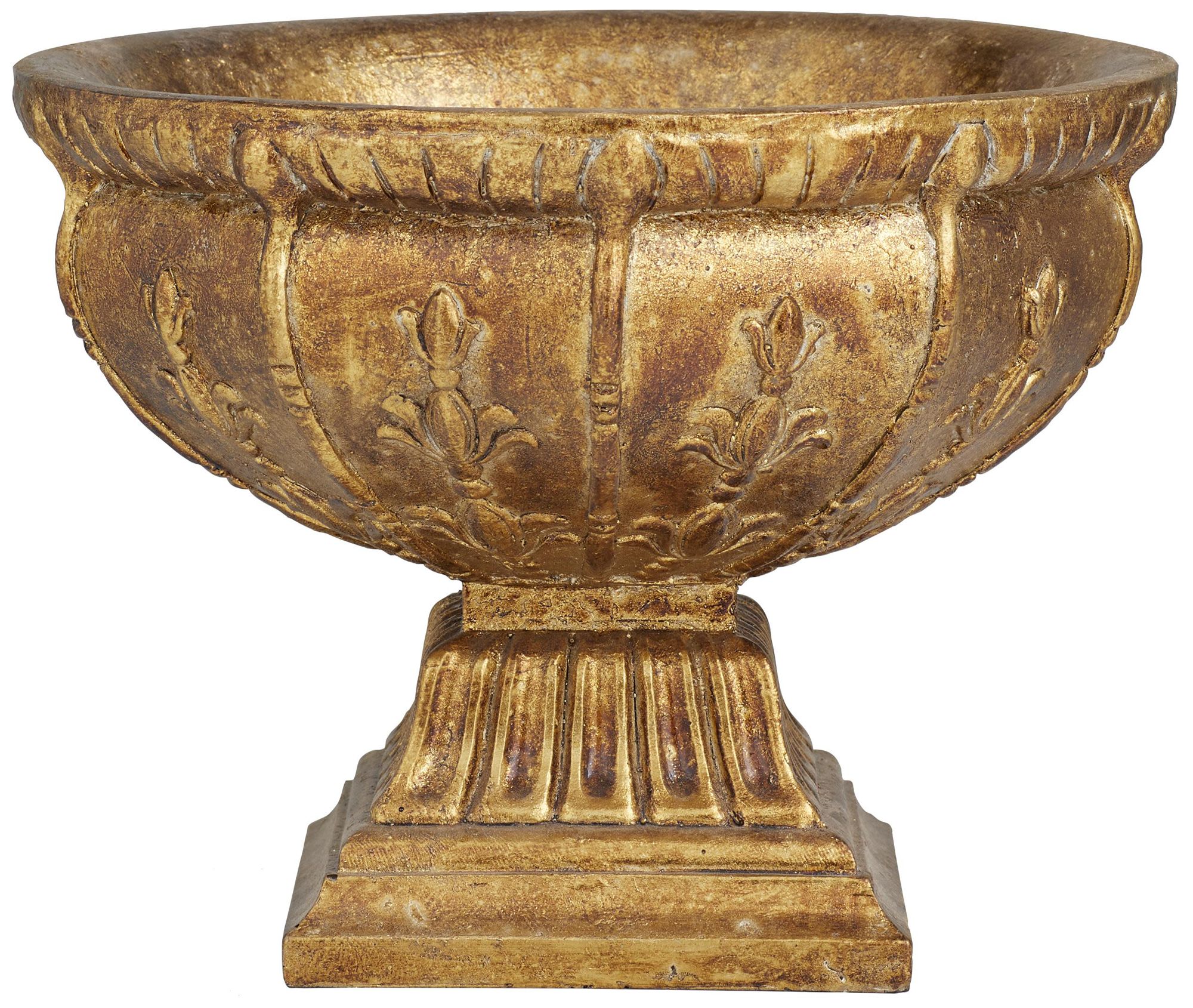 Image 6 Gold Polystone Traditional Decorative Bowl, 11" x 11" x 9" more views