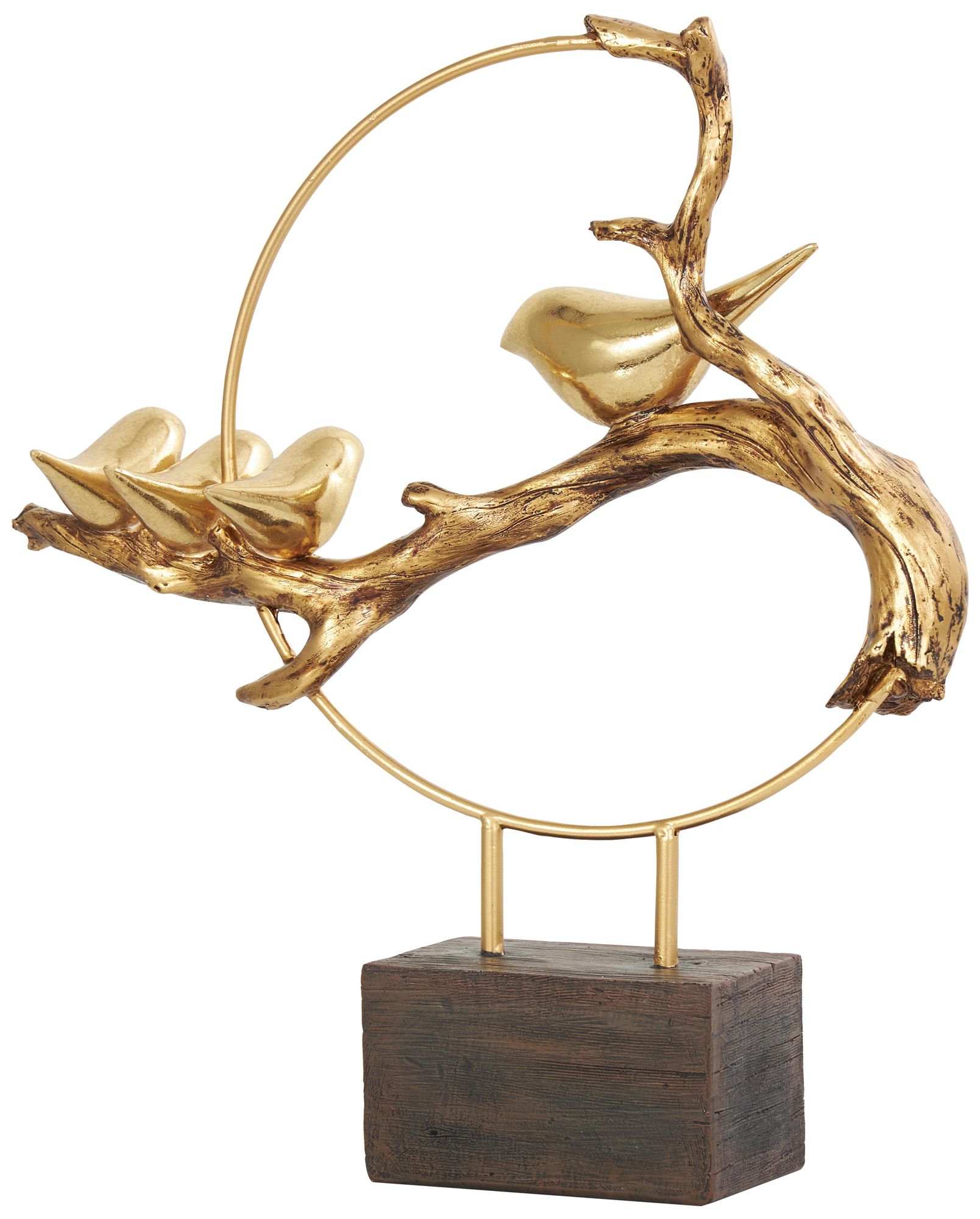 Image 5 Gold Polystone Traditional Sculpture, 15" x 4" x 16" more views