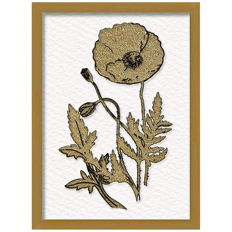 Image 1 Gold Poppies I 15 1/2 inch High Framed Giclee Wall Art