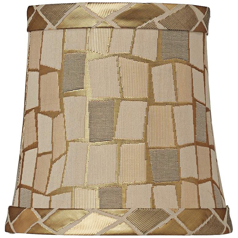 Image 1 Gold Rectangle Mosaic Round Drum Shade 4x5x5 (Clip-On)