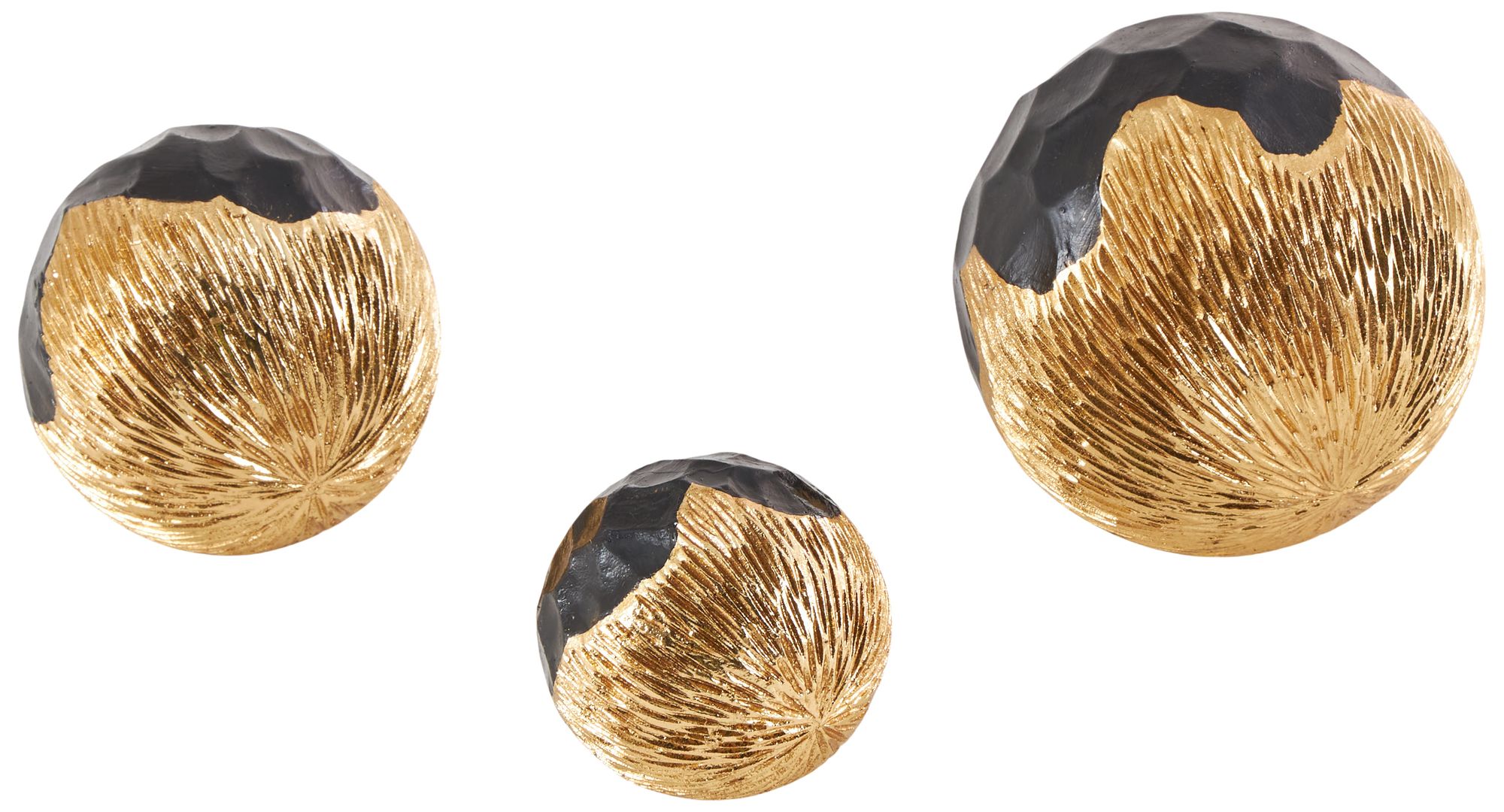 Gold Resin Modern Orbs & Vase Filler, S/3 5", 4", 3"H