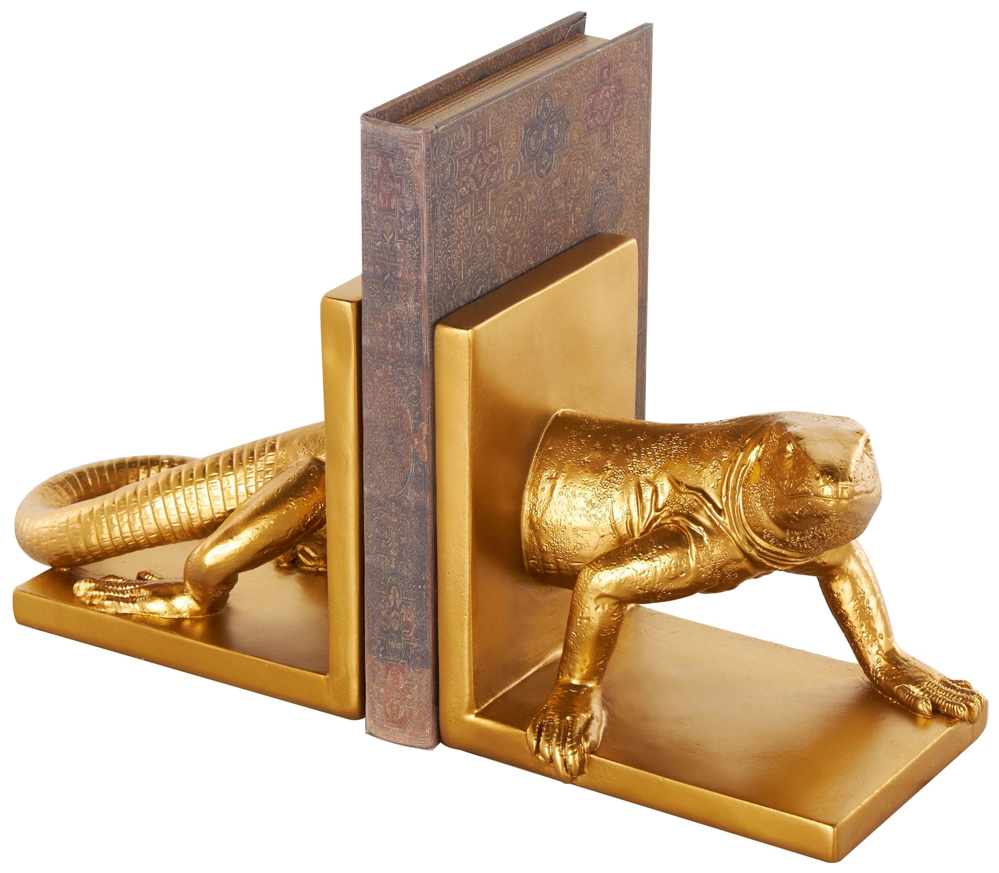 Image 2 Gold Resin Traditional Bookends, S/2 7"W, 6"H