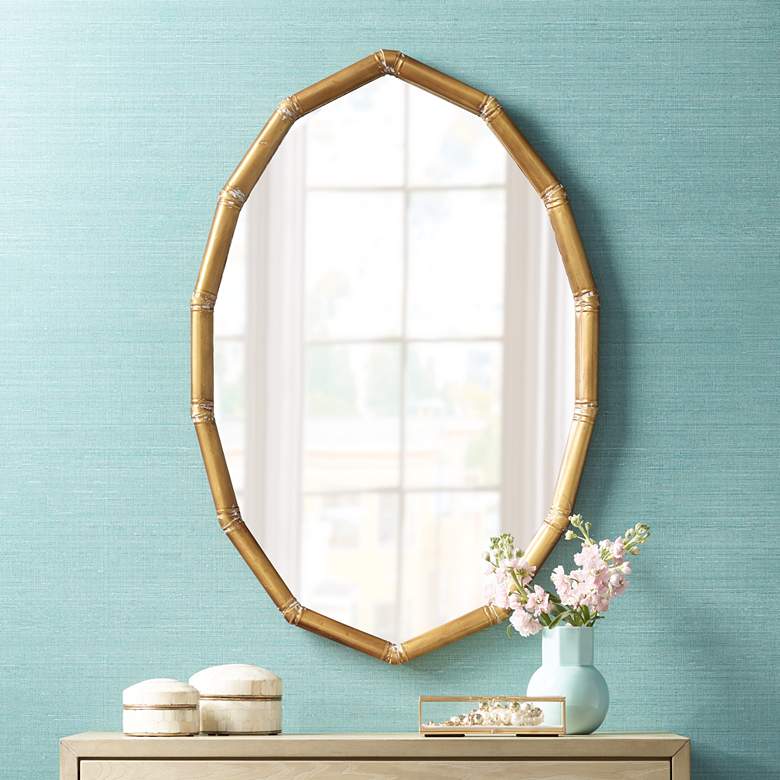 Image 1 Gold Segments 24 inch x 36 inch Oval Wall Mirror