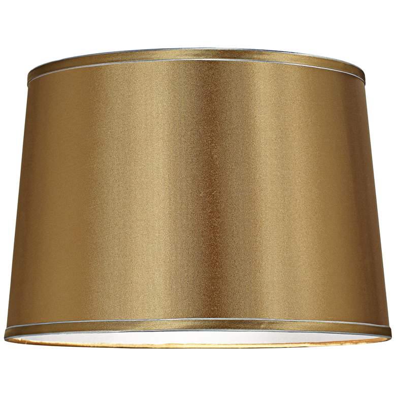 Image 3 Gold Set of 2 Drum Shades with Silver Trim 14x16x11 (Spider) more views