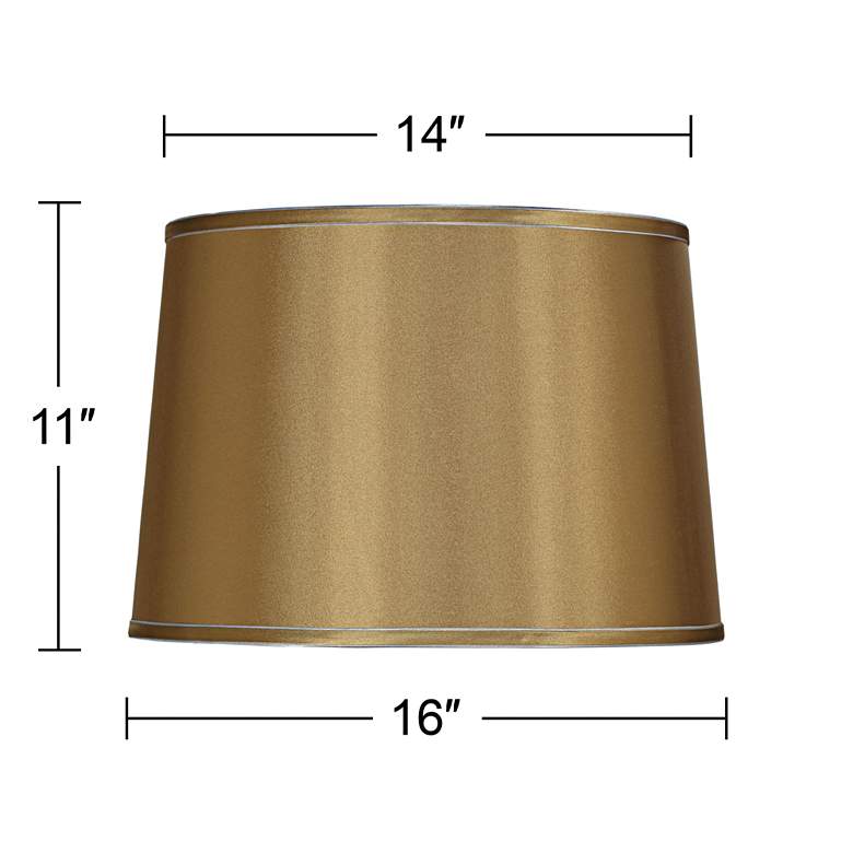 Image 6 Gold Set of 2 Drum Shades with Silver Trim 14x16x11 (Spider) more views