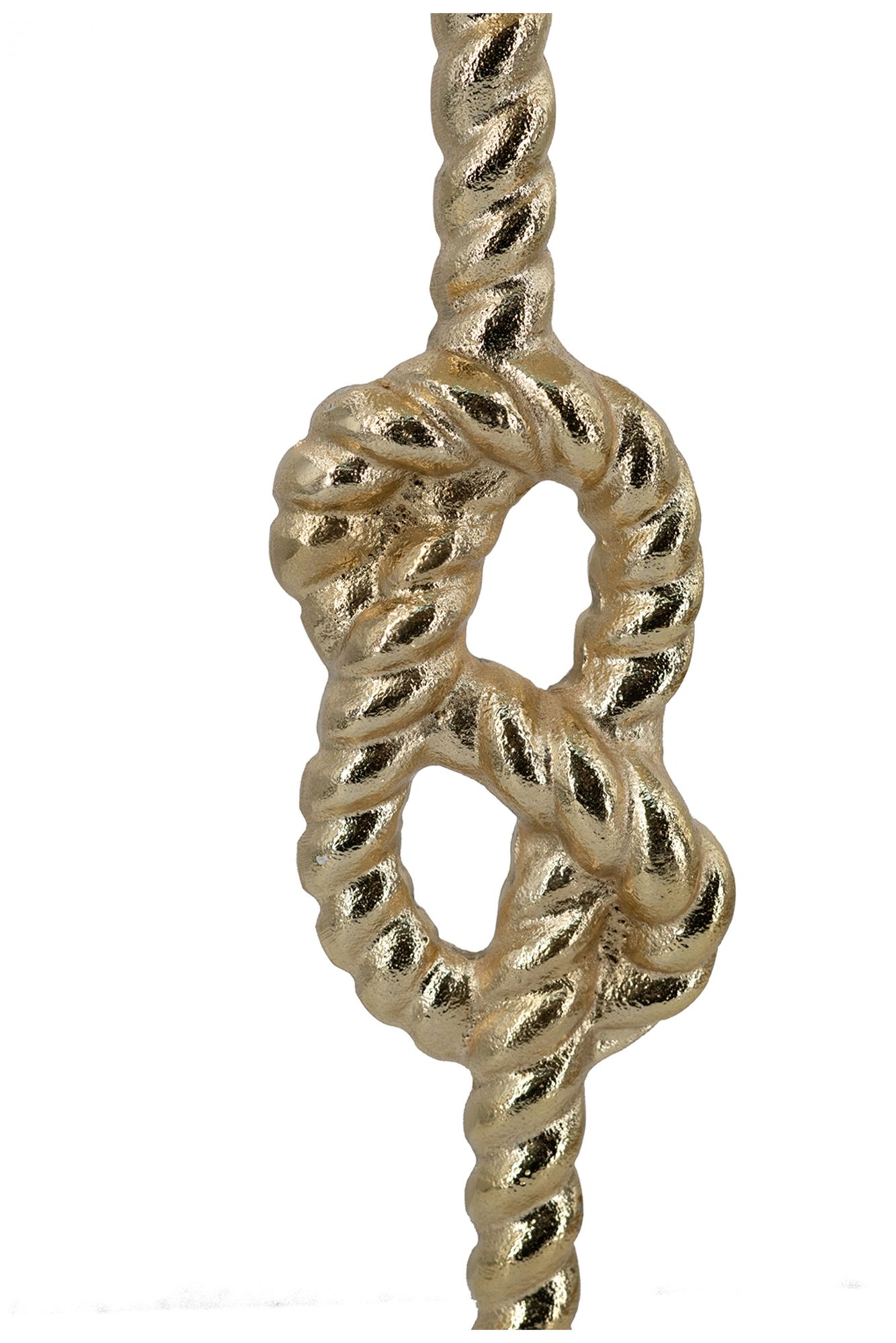 Image 5 Gold Side Table w/ Rope Knot Design & White Marble Base more views