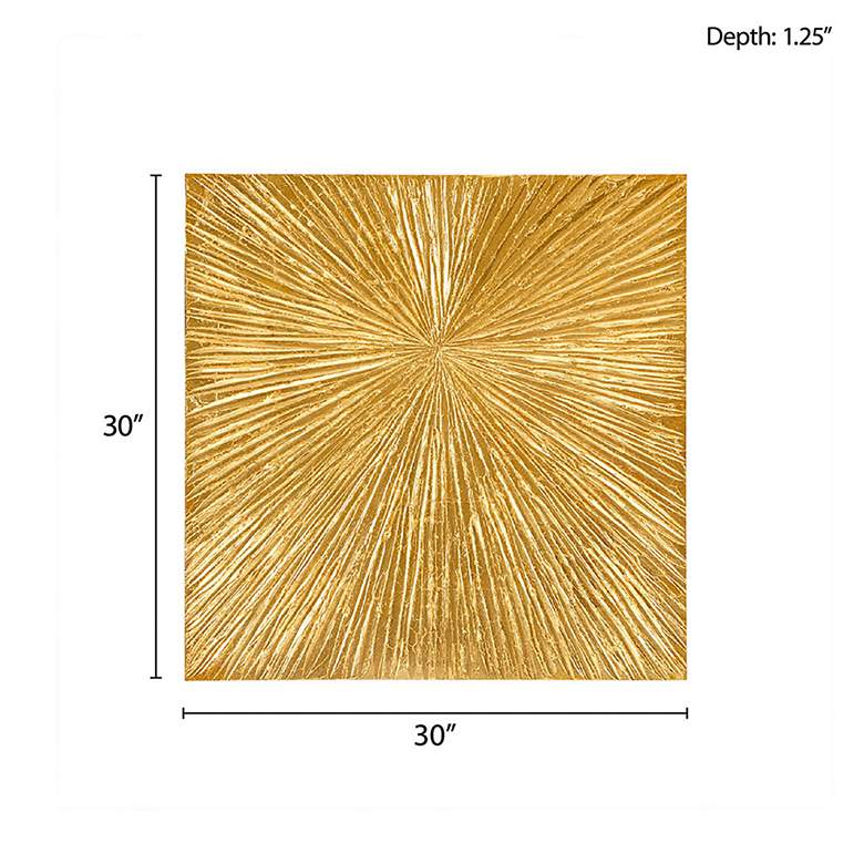 Image 7 Gold Signature Sunburst 32 3/4"W Dimensional Box Wall Art more views