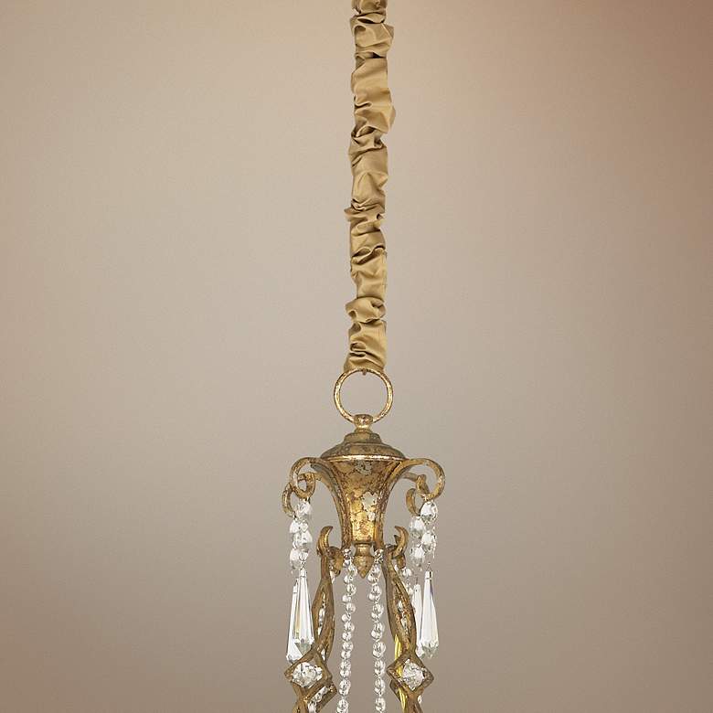 Image 1 Gold Silk 46 1/2 inch Long Chandelier Chain Cover