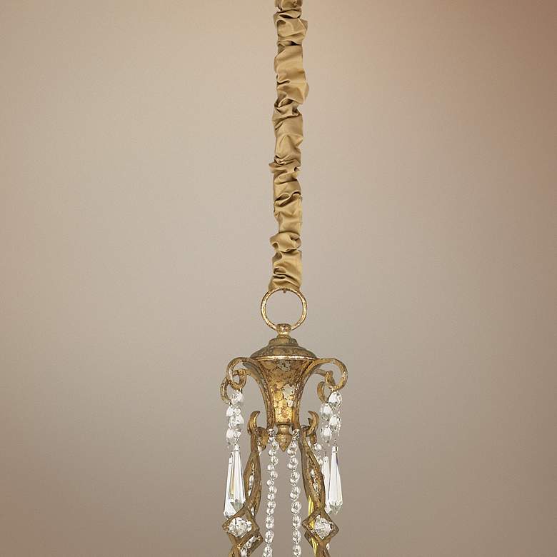 Image 1 Gold Silk 46 1/2" Long Chandelier Chain Cover