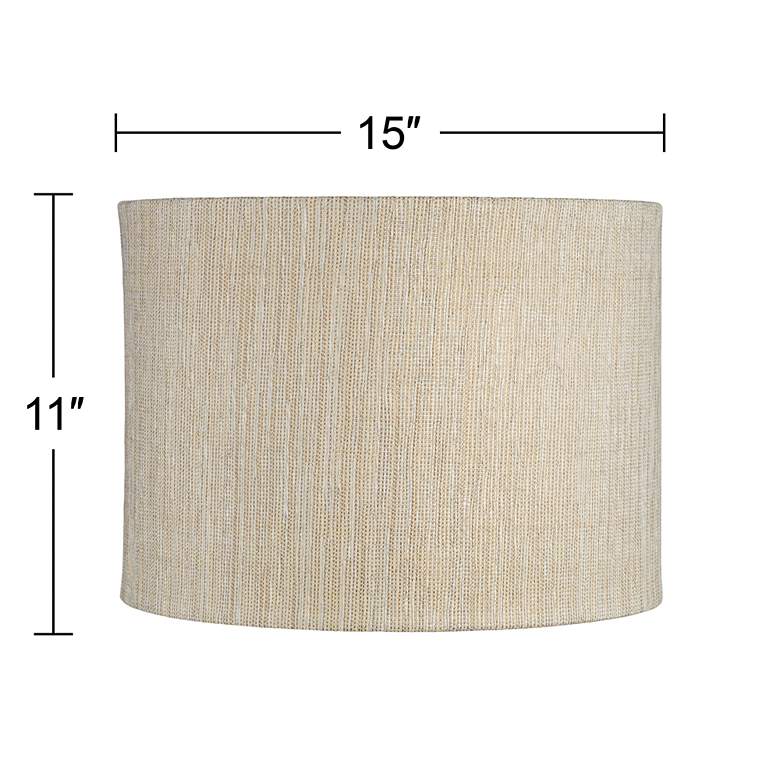 Image 6 Gold Silver Weave Set of 2 Drum Shades 15x15x11 (Spider) more views