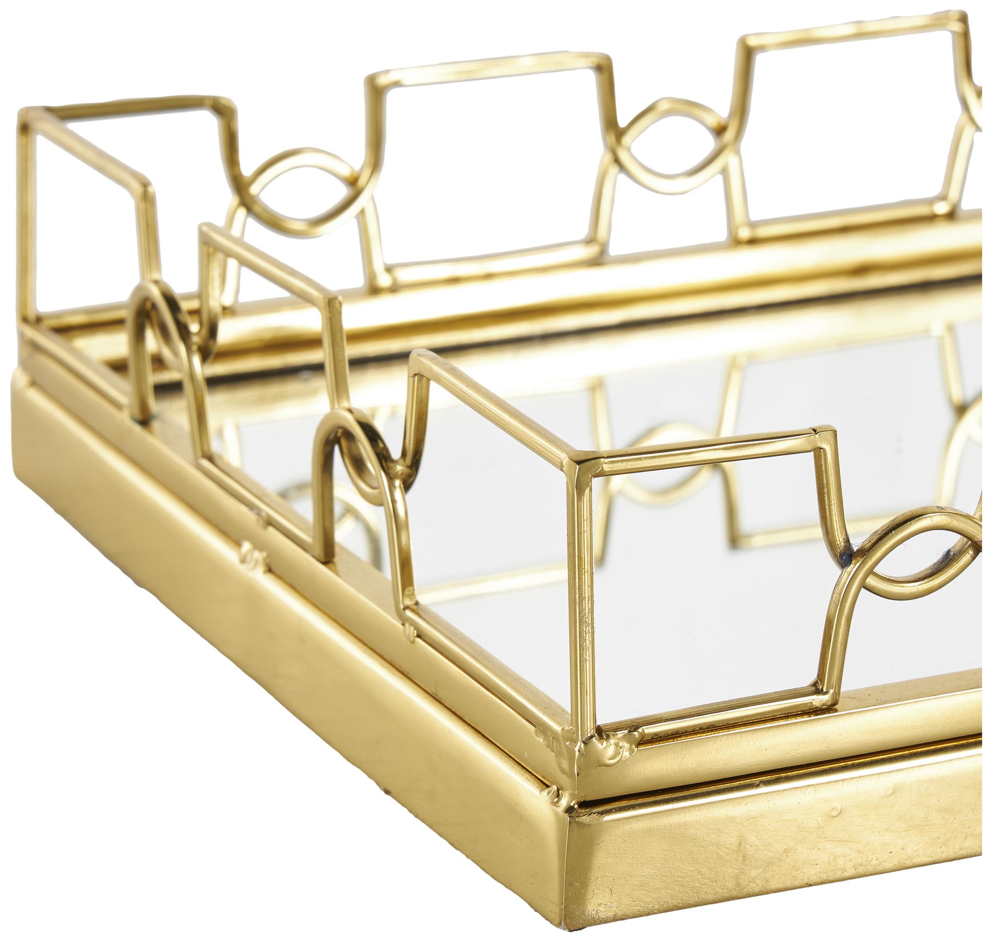 Image 4 Gold Stainless Steel Metal Glam Tray, S/ more views