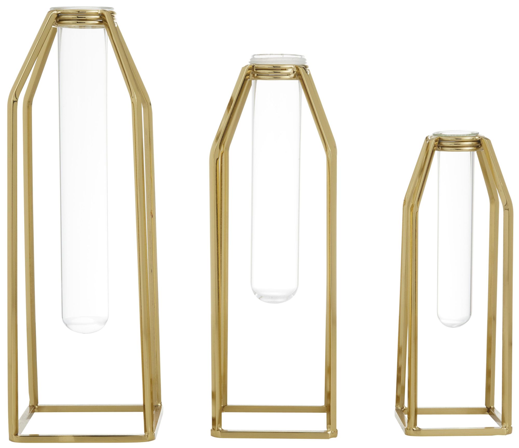 Image 5 Gold Stainless Steel Metal Glam Vase, S/3 13", 12", 9"H more views
