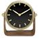 Gold Stainless Steel Metal Modern Clock, 6" x 3" x 6"