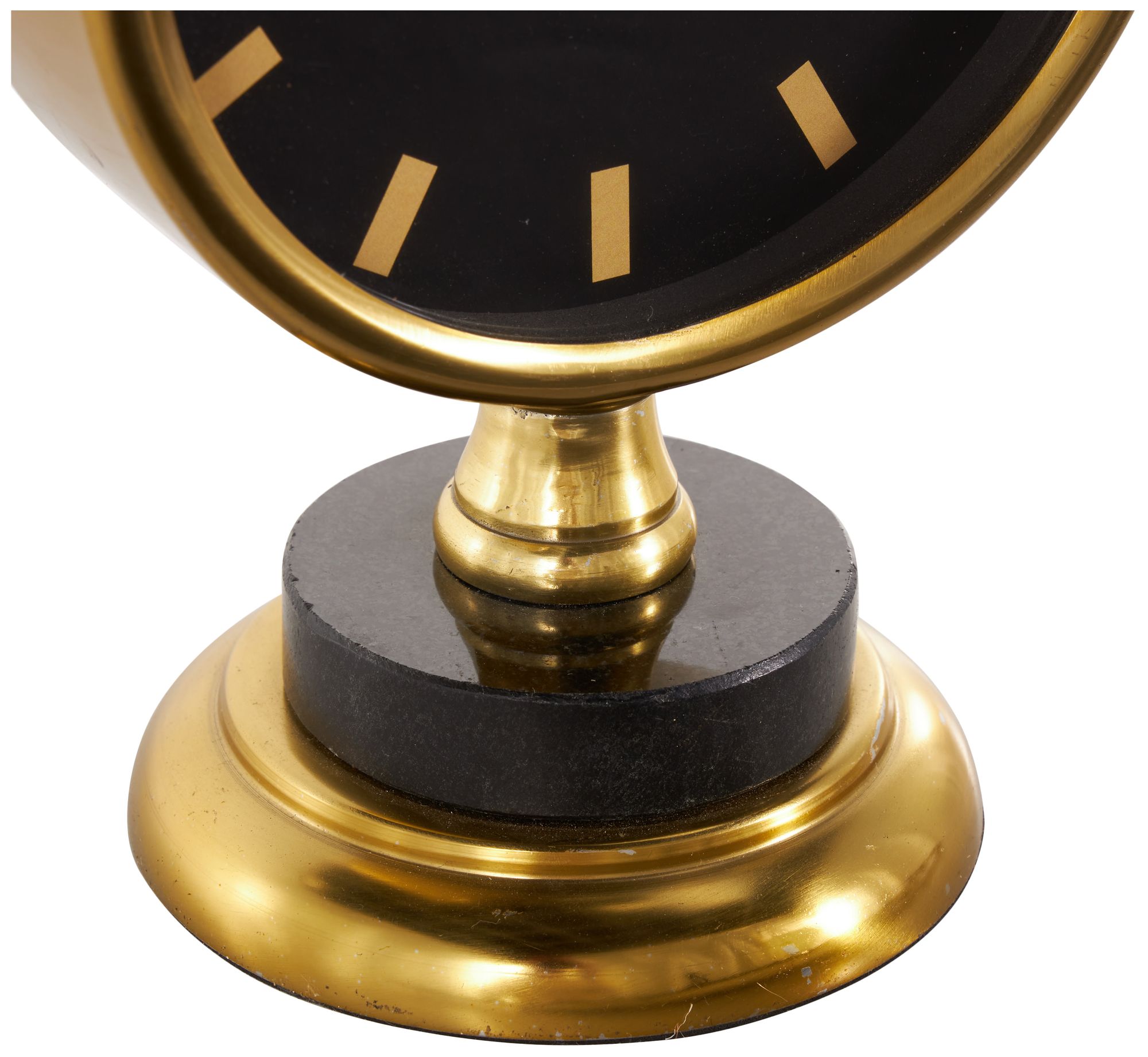 Image 2 Gold Stainless Steel Metal Modern Clock, 6" x 4" x 9" more views
