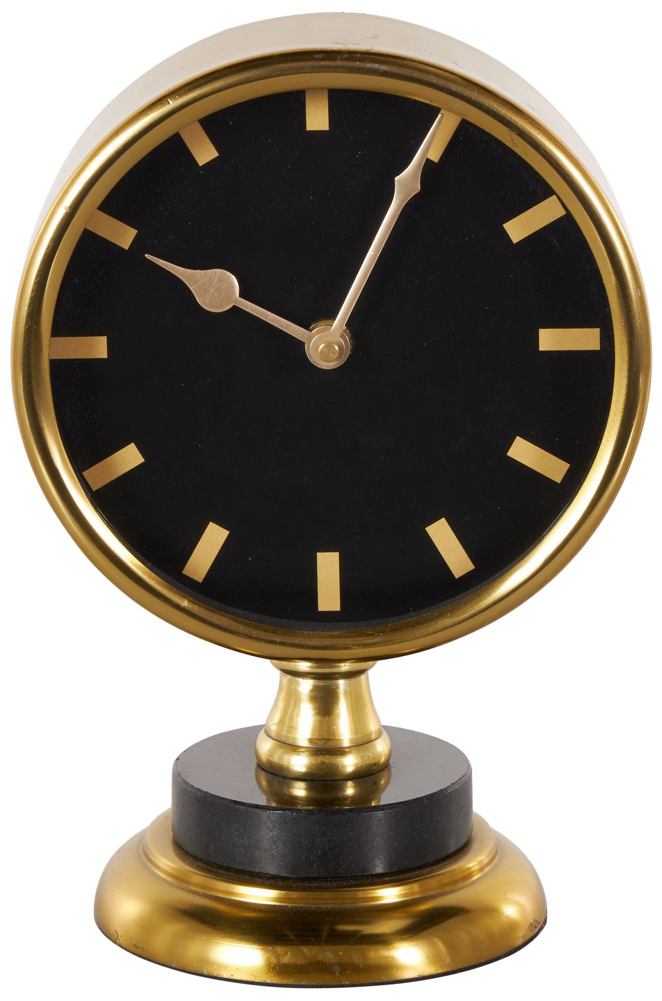 Image 6 Gold Stainless Steel Metal Modern Clock, 6" x 4" x 9" more views