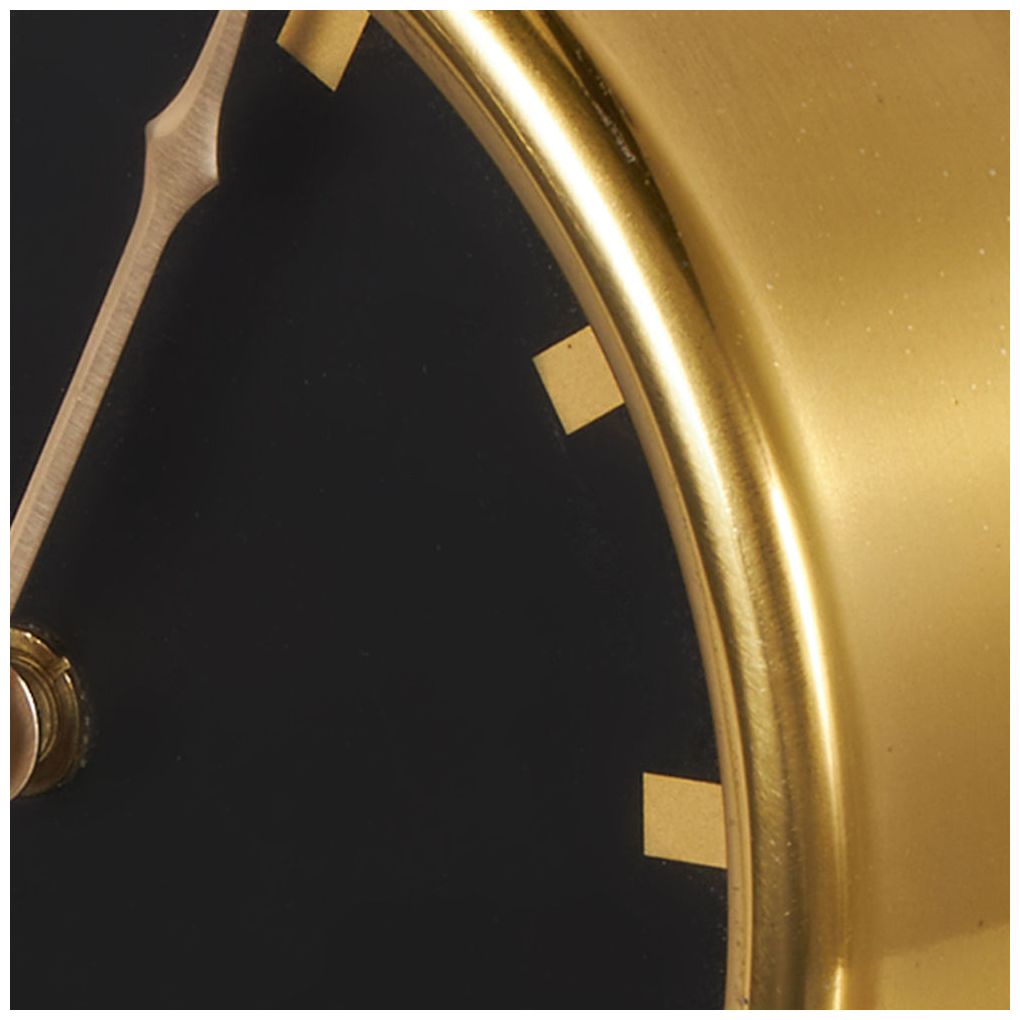 Gold Stainless Steel Metal Modern Clock, 6" x 4" x 9"