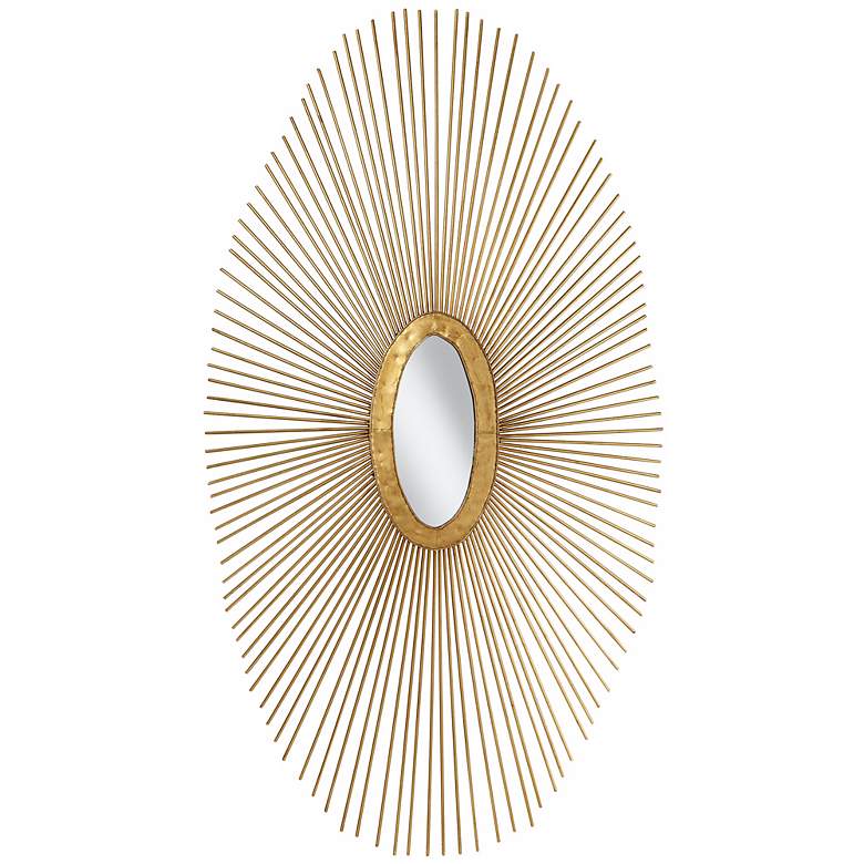 Gold Sun Ray 37&quot; High Oval Metal Wall Art
