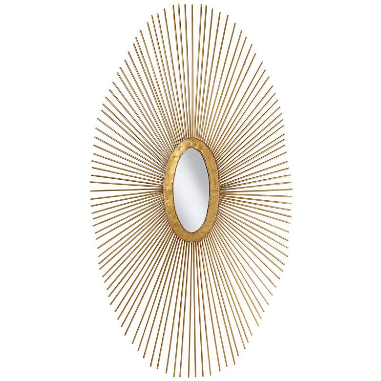 Image 1 Gold Sun Ray 37" High Oval Metal Wall Art