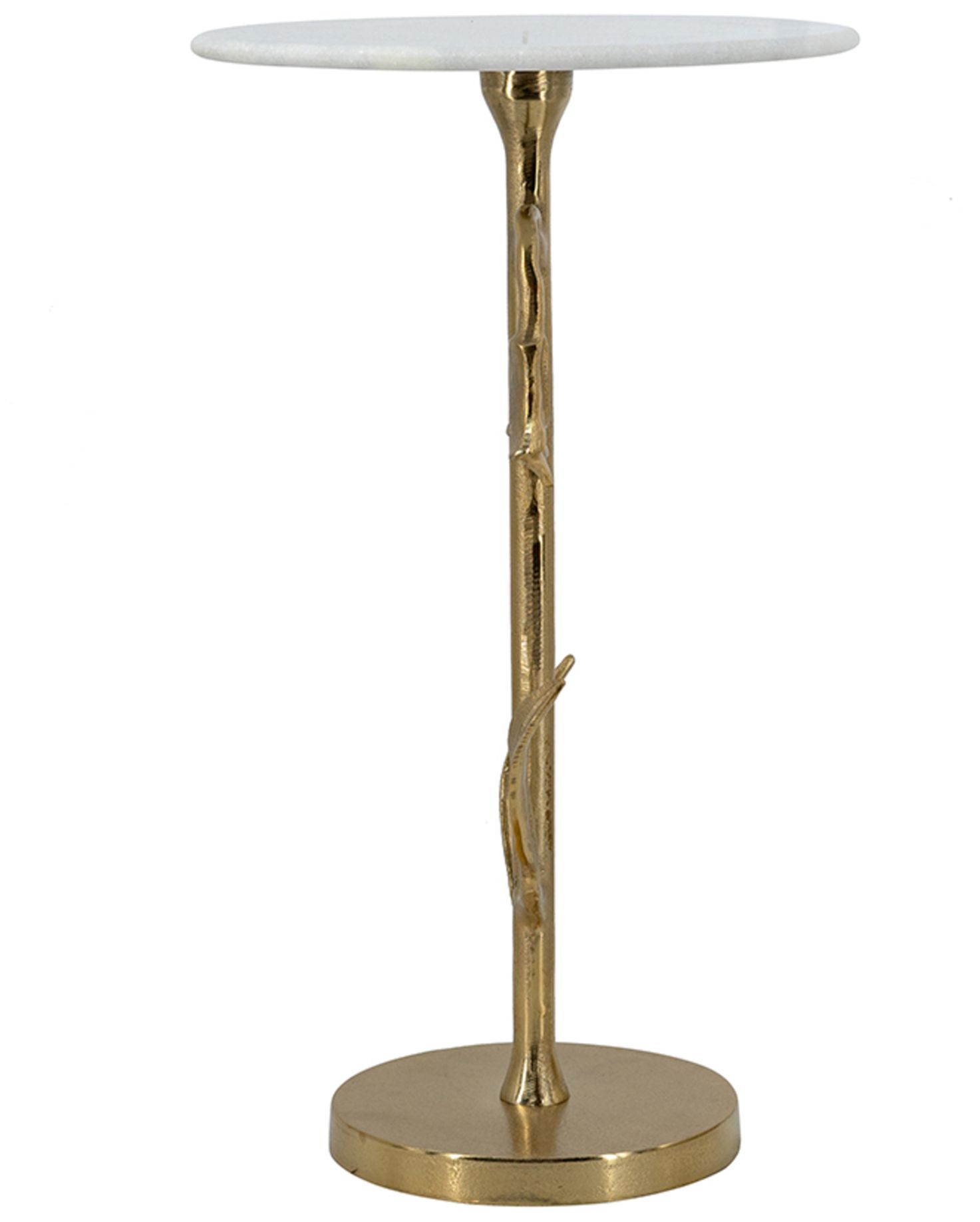 Image 3 Gold Tulip Side Table with White Marble Top - 14"Dia. x 24 more views
