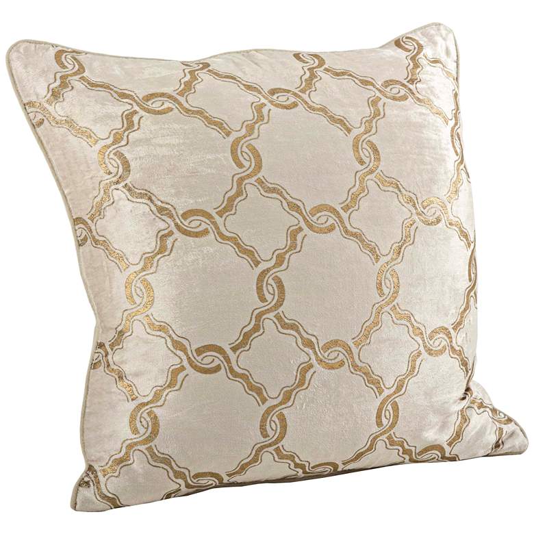 Image 1 Gold Velvet Chain Link Design 20 inch Square Decorative Pillow