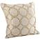 Gold Velvet Chain Link Design 20" Square Decorative Pillow