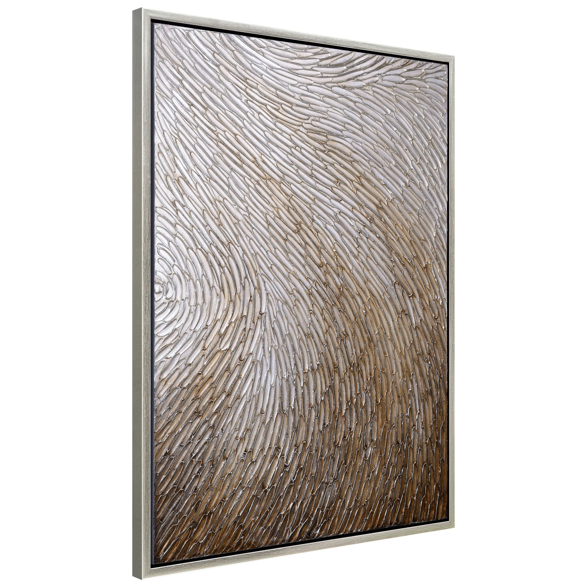Image 3 Gold Waves II Textured Metallic Hand Painted Framed Canvas Wall Art more views