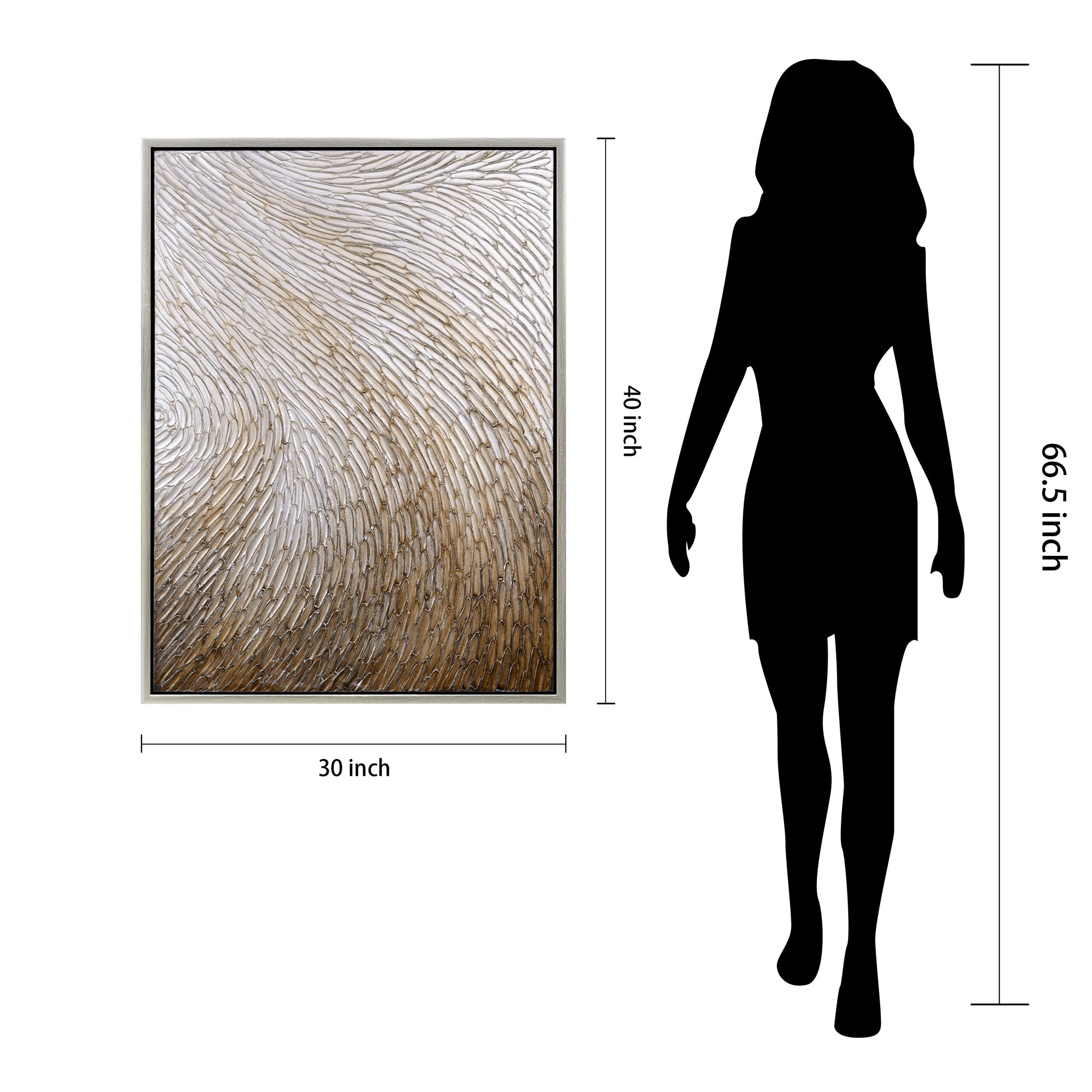 Gold Waves II Textured Metallic Hand Painted Framed Canvas Wall Art