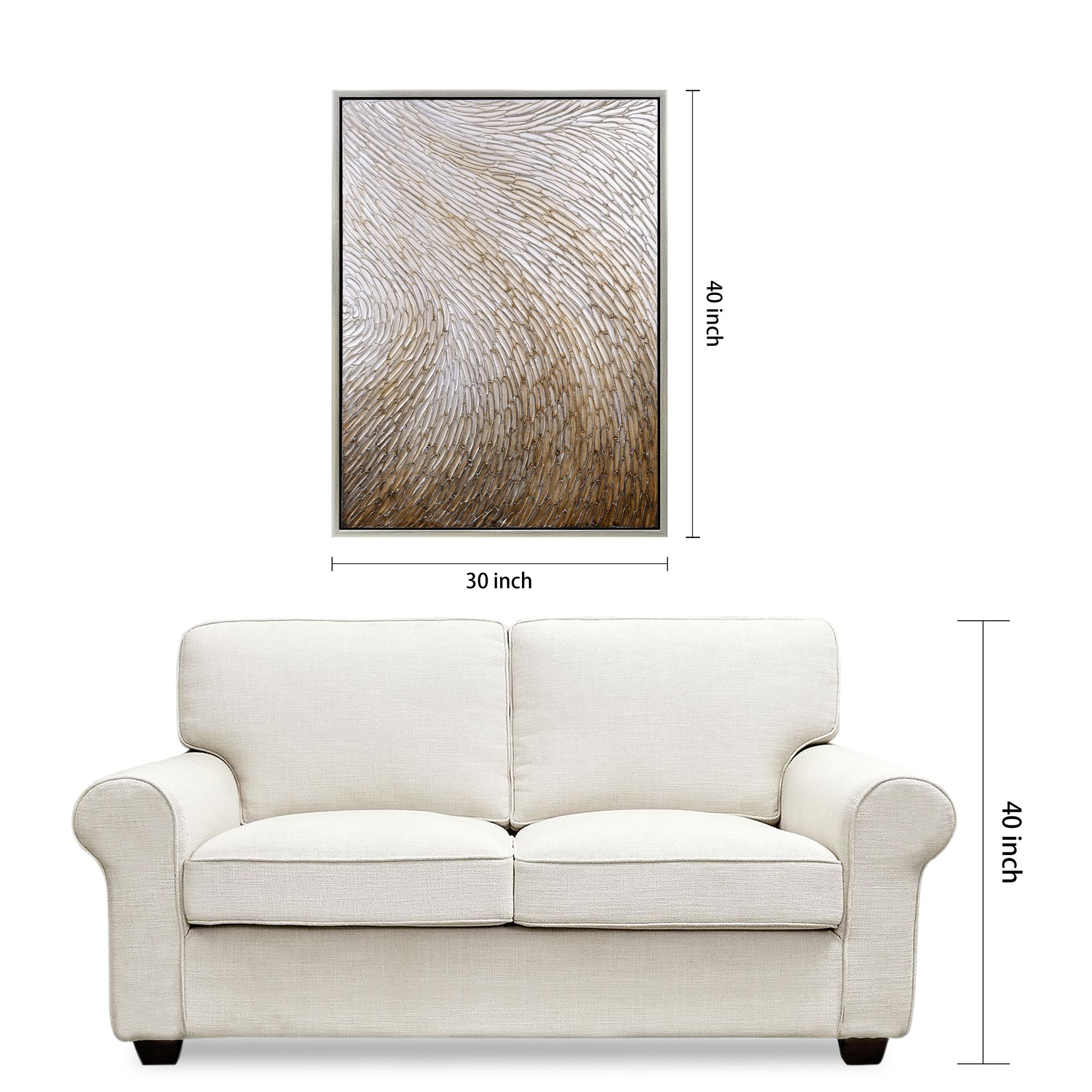 Gold Waves II Textured Metallic Hand Painted Framed Canvas Wall Art