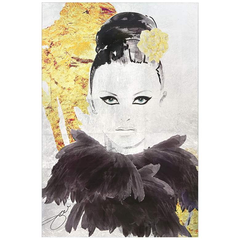 Image 2 Gold Woman 1 Reverse Printed Tempered Glass with Silver Leaf Wall Art