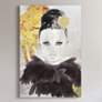 1_Gold Woman 1 Reverse Printed Tempered Glass with Silver Leaf Wall Art