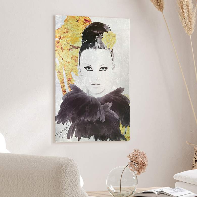 Image 5 Gold Woman 1 Reverse Printed Tempered Glass with Silver Leaf Wall Art more views