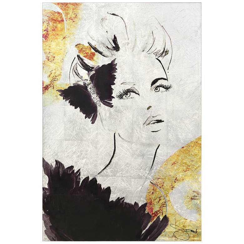 Image 2 Gold Woman 2 Reverse Printed Tempered Glass with Silver Leaf Wall Art