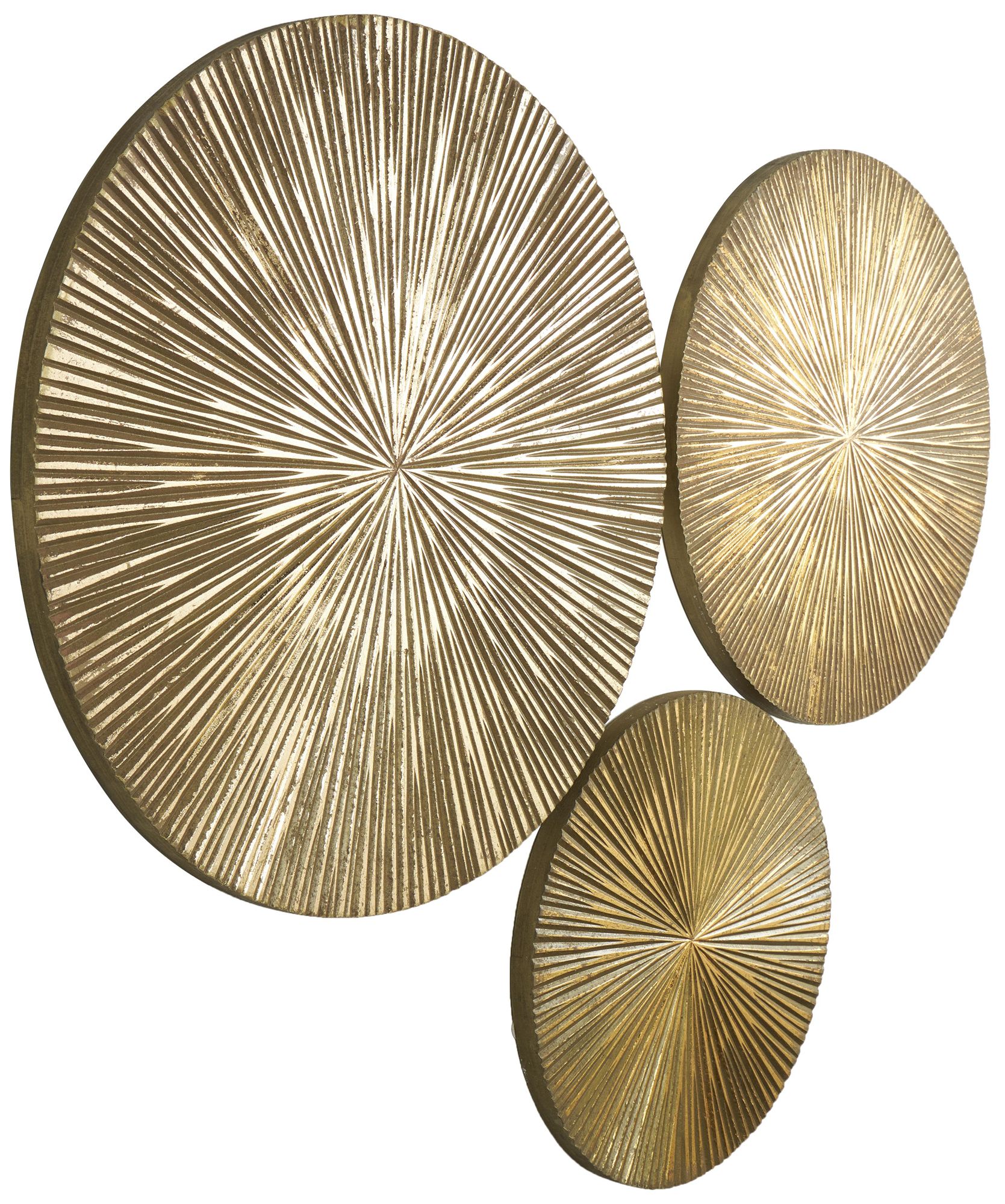 Image 5 Gold Wooden Contemporary Wall Decor, S/3 24", 20", 16"H more views