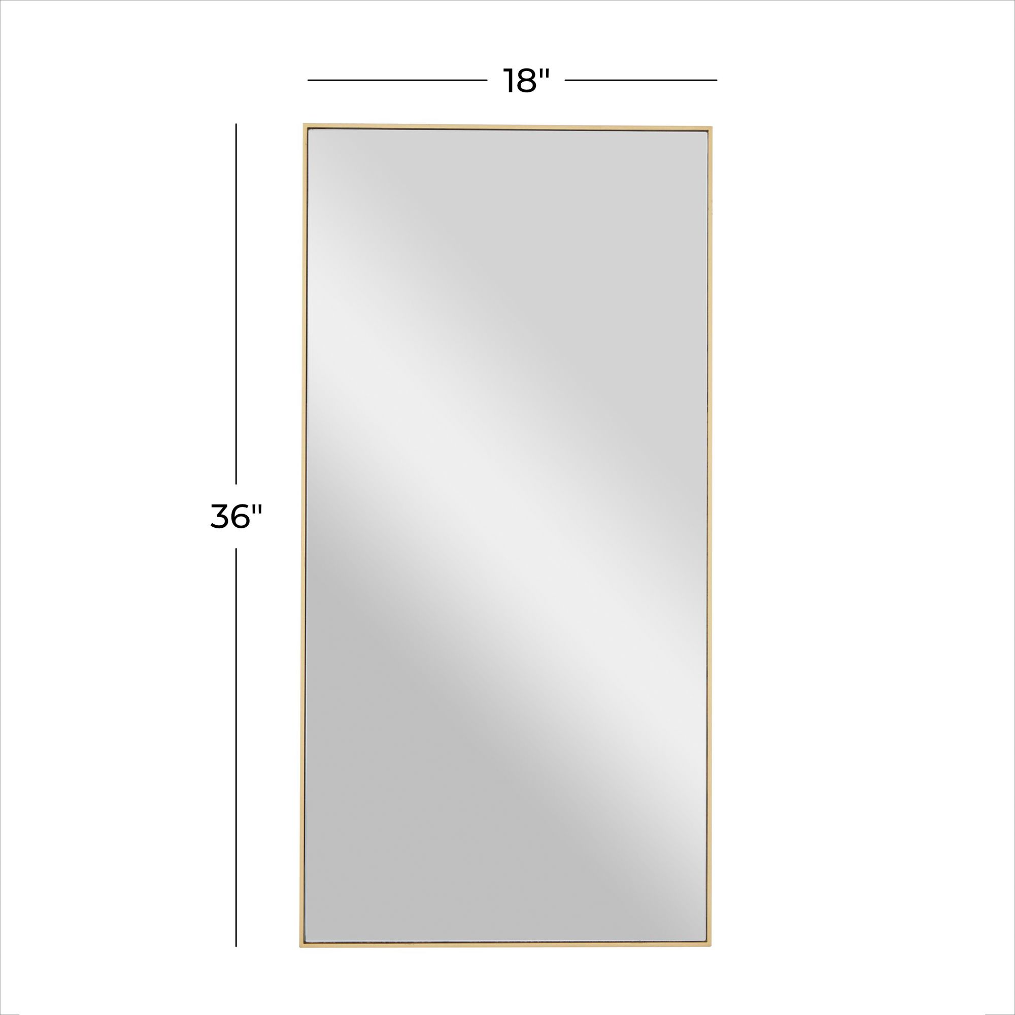 Image 6 Gold Wooden Contemporary Wall Mirror, 18" x 1" x 36" more views