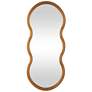 Gold Wooden Contemporary Wall Mirror, 20" x 2" x 47"