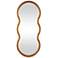 Gold Wooden Contemporary Wall Mirror, 20" x 2" x 47"
