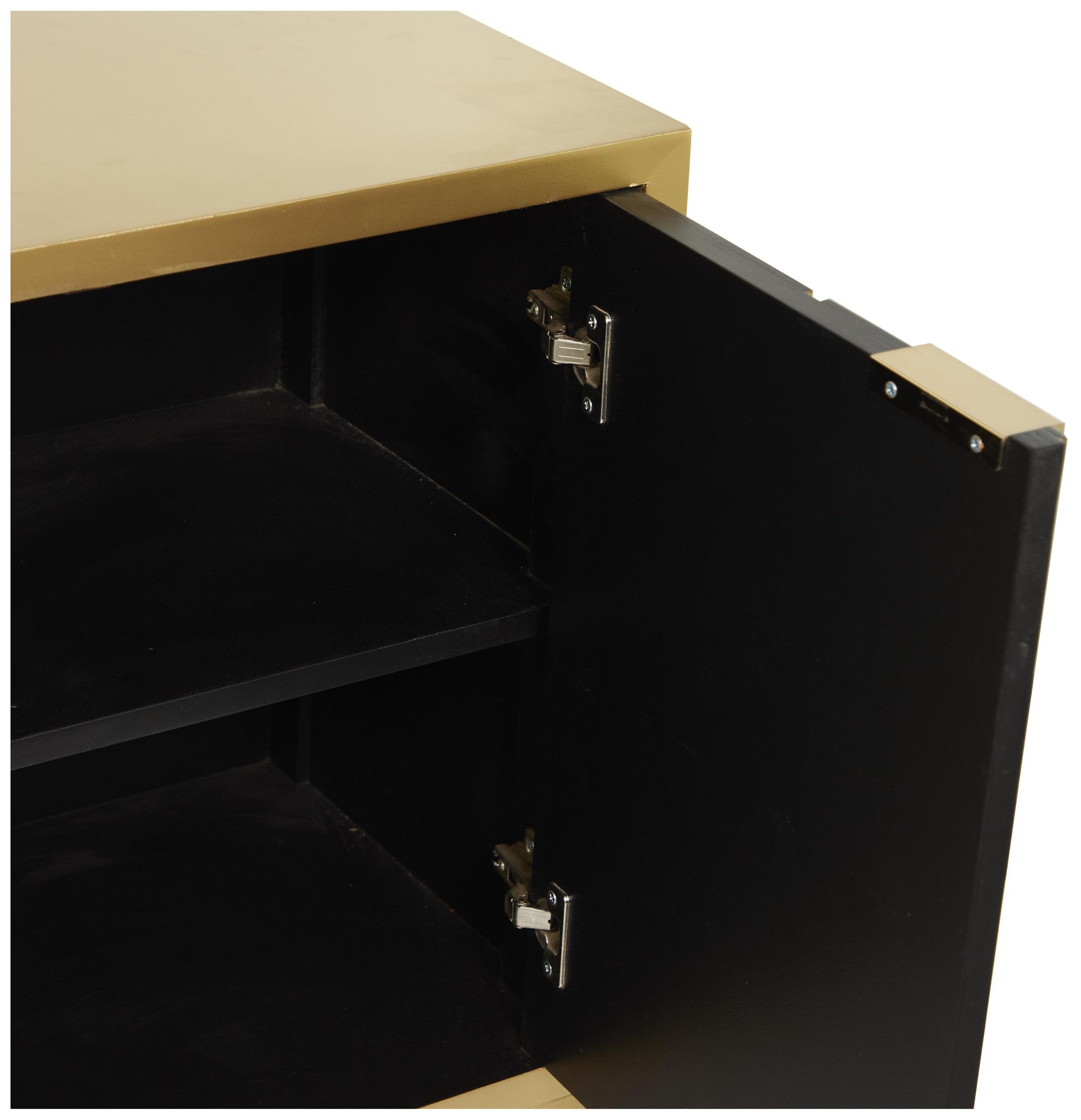 Image 2 Gold Wooden Glam Cabinet, 48" x 16" x 32" more views