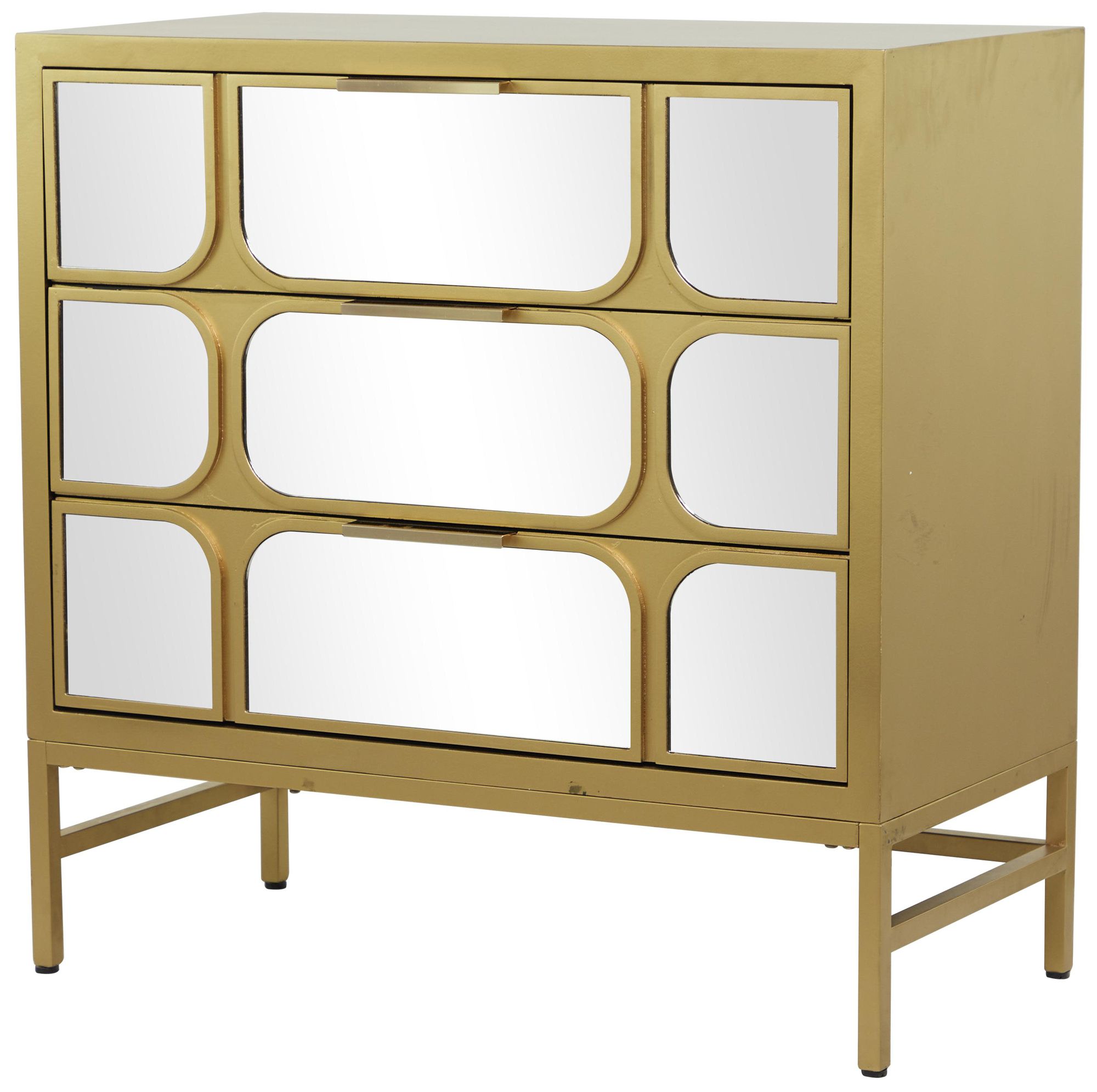 Image 2 Gold Wooden Glam Chest, 32" x 16" x 32"