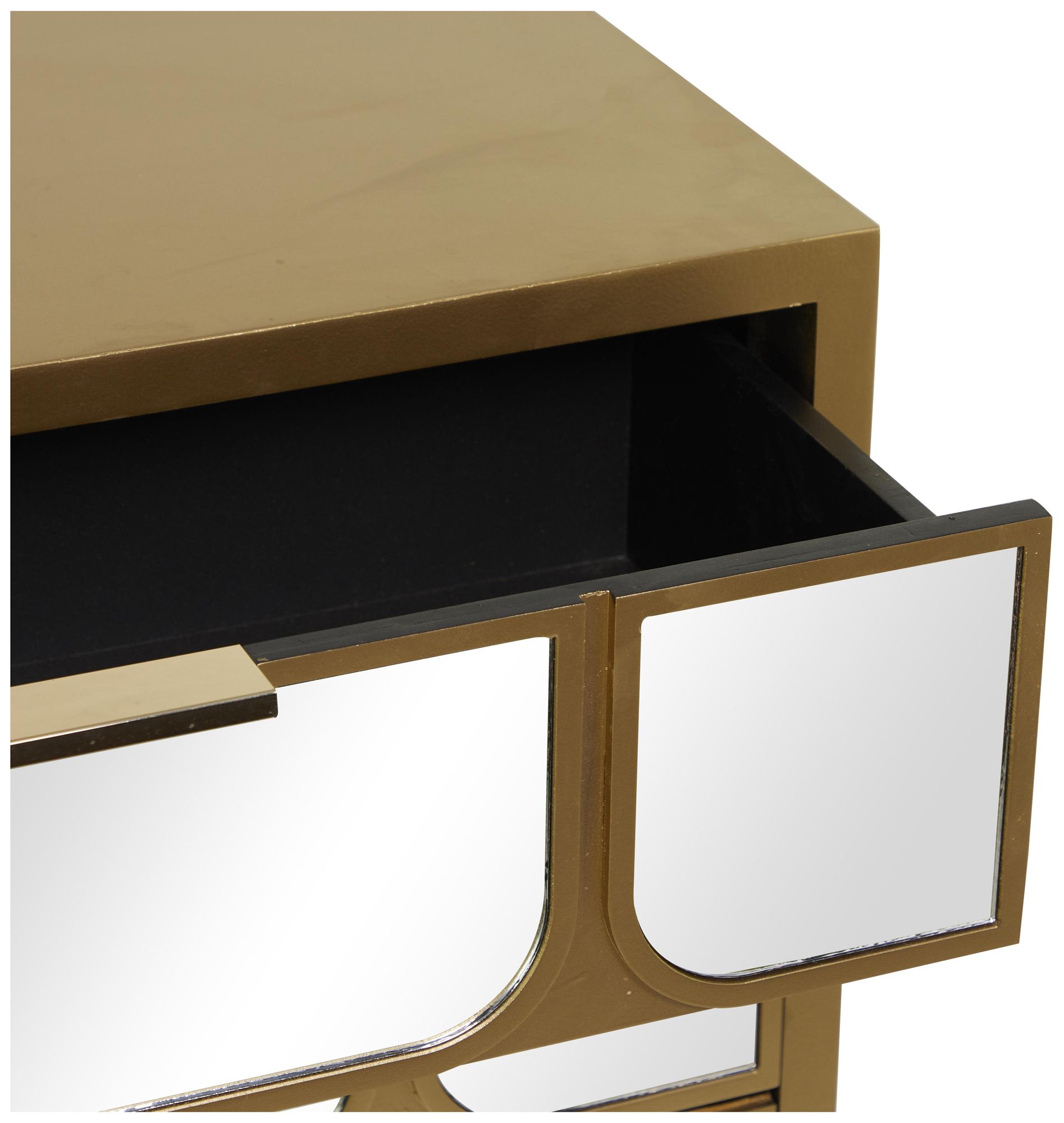 Image 4 Gold Wooden Glam Chest, 32" x 16" x 32" more views