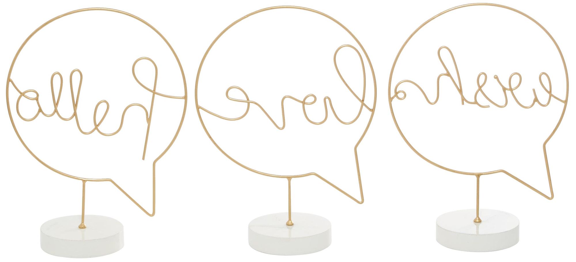 Image 5 Gold Wooden Traditional Decorative Sign, S/3 9"W, 13"H more views