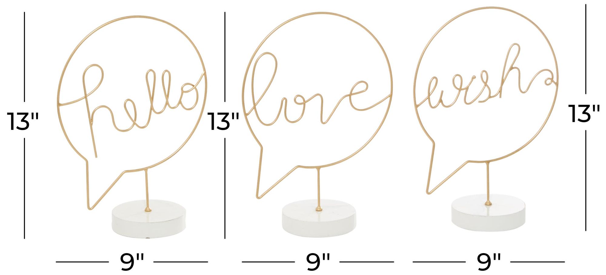 Image 7 Gold Wooden Traditional Decorative Sign, S/3 9"W, 13"H more views