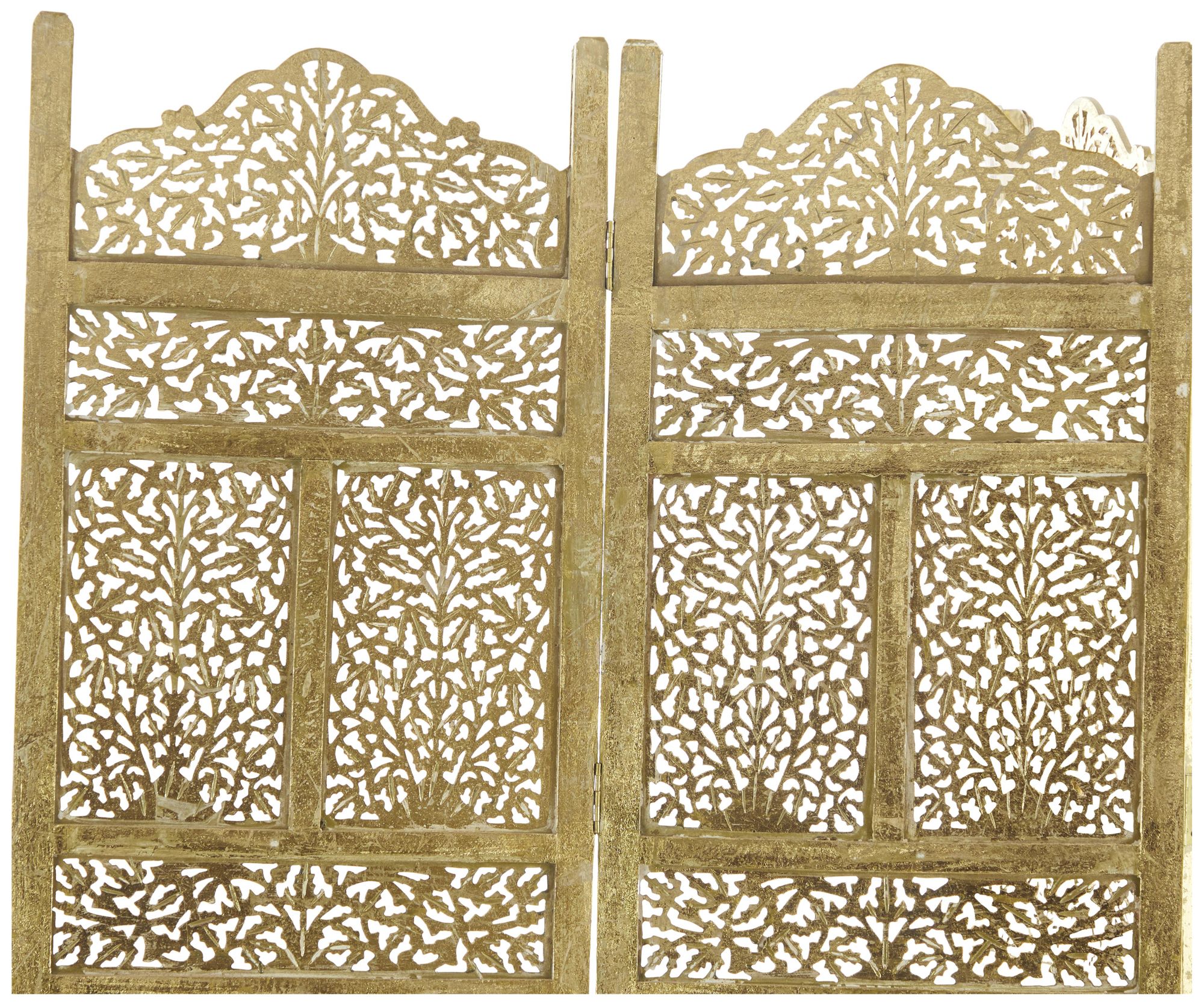 Thumbnail2 of Gold Wooden Traditional Room Divider Screen, 80" x 1" x 71" more views