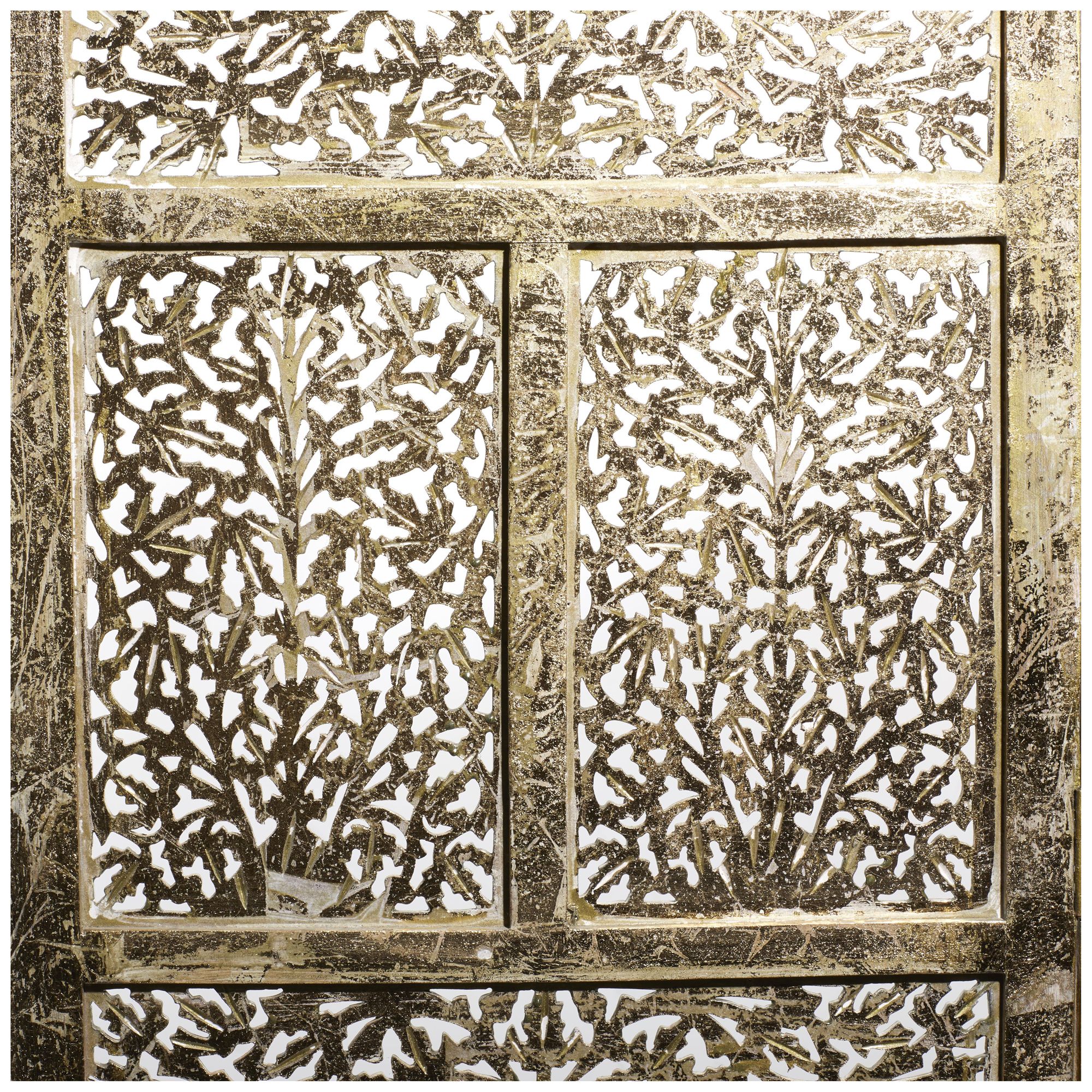 Thumbnail3 of Gold Wooden Traditional Room Divider Screen, 80" x 1" x 71" more views