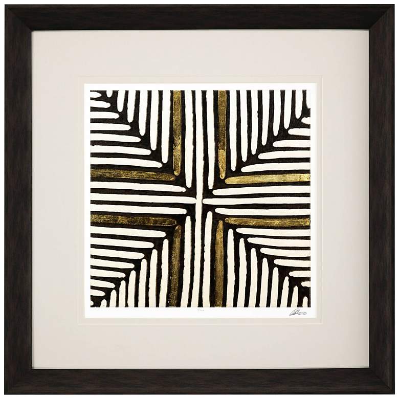 Image 1 Gold Zulu I 32 inch Square Exclusive Giclee Framed Wall Art