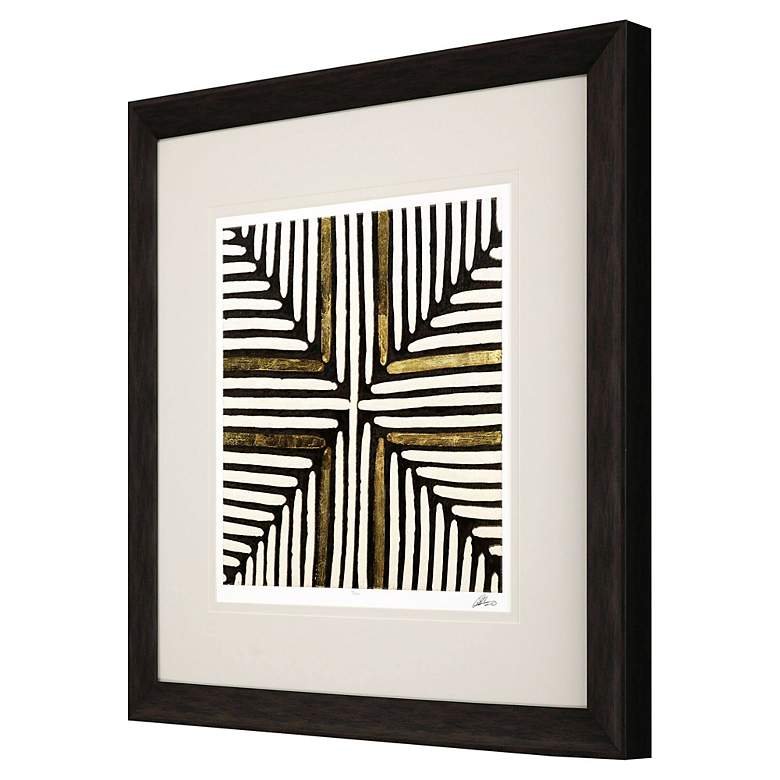 Image 3 Gold Zulu I 32 inch Square Exclusive Giclee Framed Wall Art more views