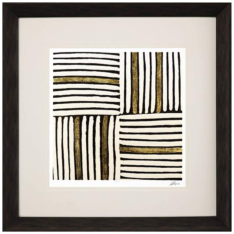 Image 1 Gold Zulu II 32" Square Exclusive Giclee Framed Wall Art