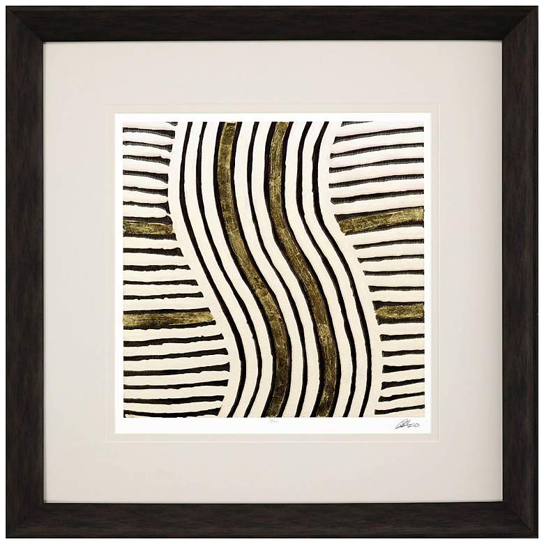 Image 1 Gold Zulu III 32" Square Exclusive Giclee Framed Wall Art
