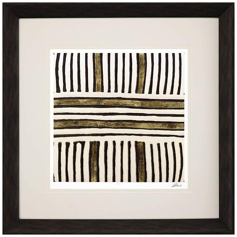 Image 1 Gold Zulu IV 32" Square Exclusive Giclee Framed Wall Art