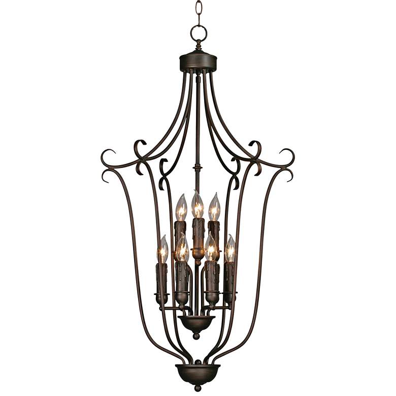 Image 2 Golden 20" Wide Rubbed Bronze 2-Tier 9-Light Pendant Chandelier