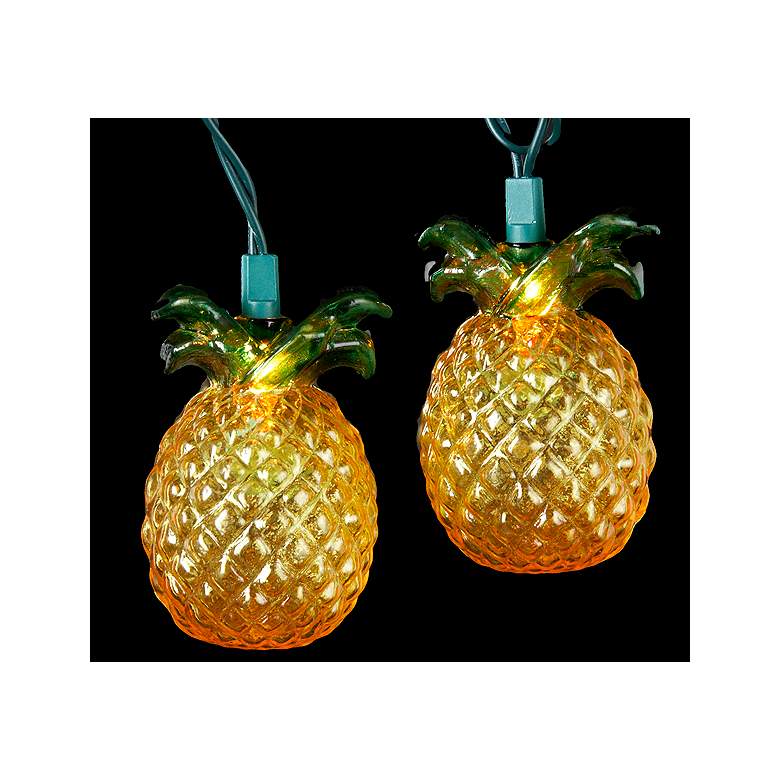 Image 1 Golden Amber Tropical Pineapple 10-Light String Light